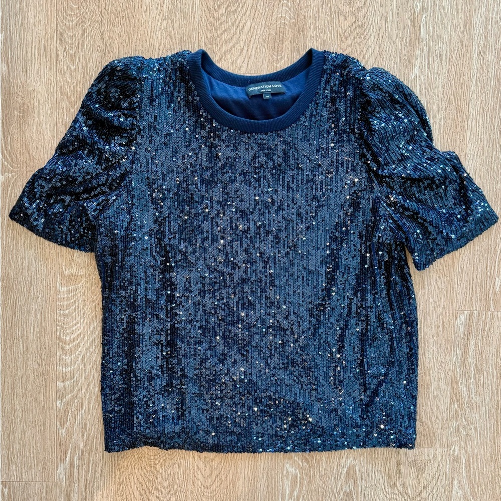 Generation Love Midnight Sequin Blouse